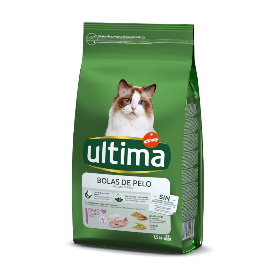 Ração para gatos Affinity Ultima Adult Hairball Control com peru e arroz