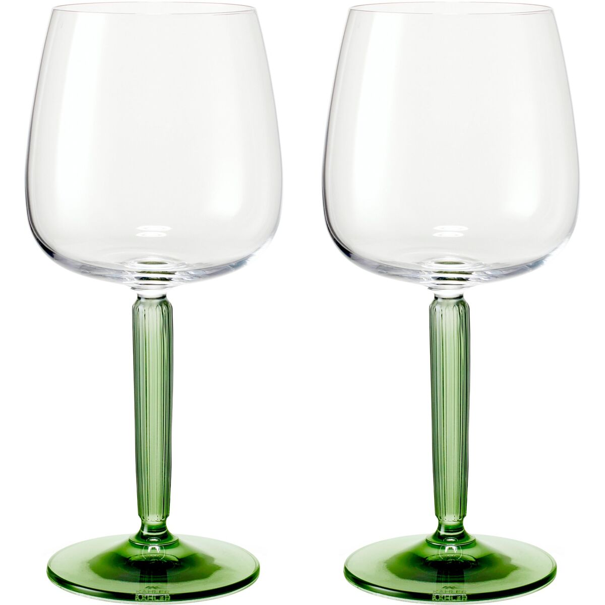Hammershøi rødvinsglass Ø 9,5 cm 2 stk, grønn