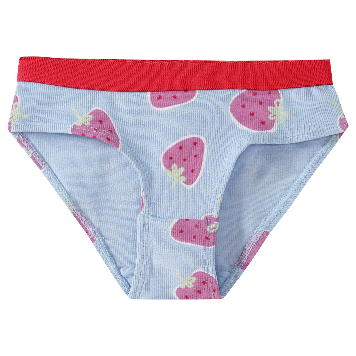 Famy 5 Mädchen Slips mit Rippstruktur hellblau / hellgelb / weiss