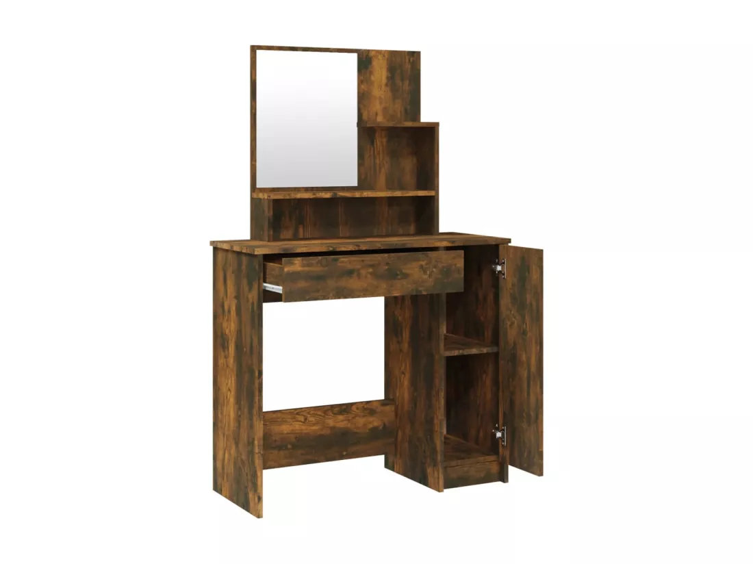 Ensemble de coiffeuse Chêne fumé 86,5x35x136 cm