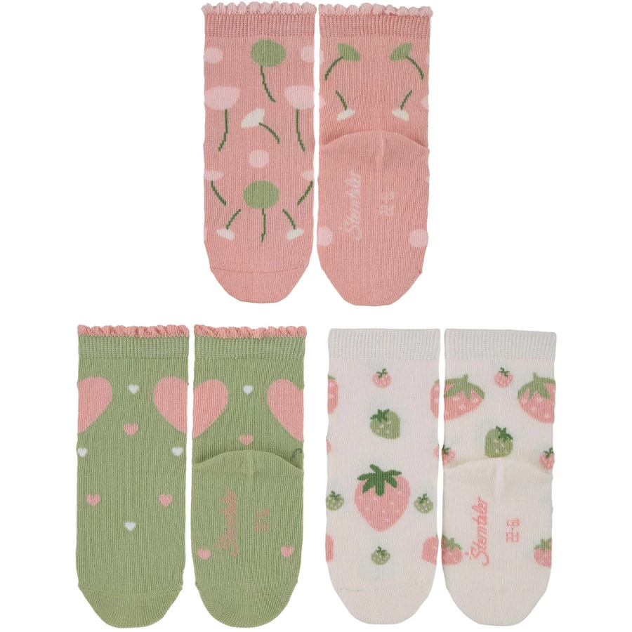 Sterntaler Baby-Söckchen 3er-Pack Blumen zartrosa