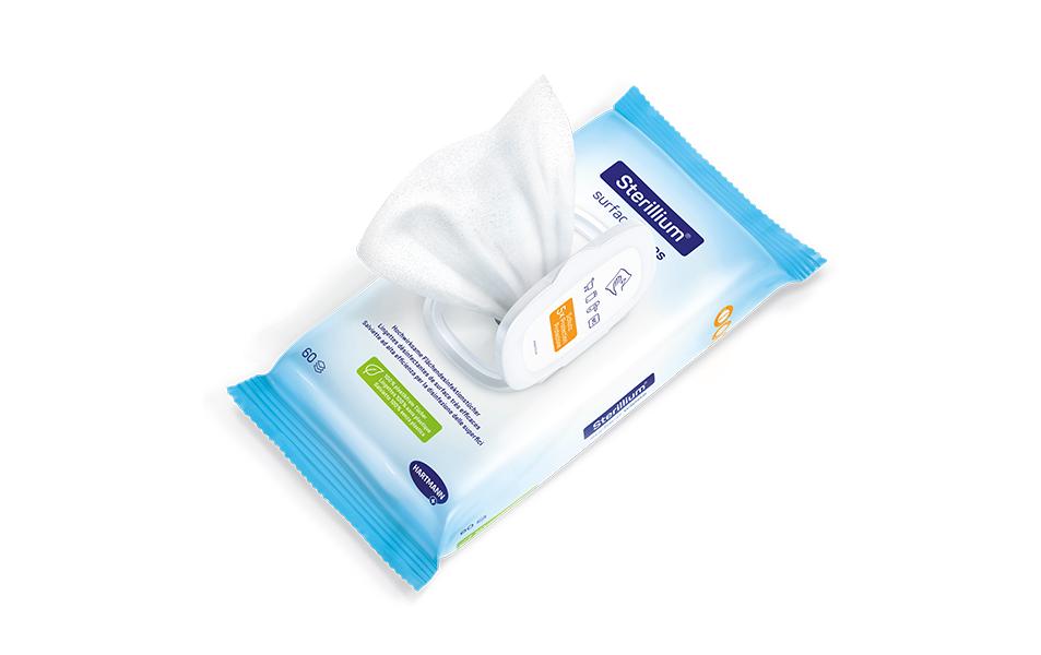 Desinfektionstücher Surface Wipes 60 StückPlastikfreie Tücher zur Desinfektion, 20 x 18 cm