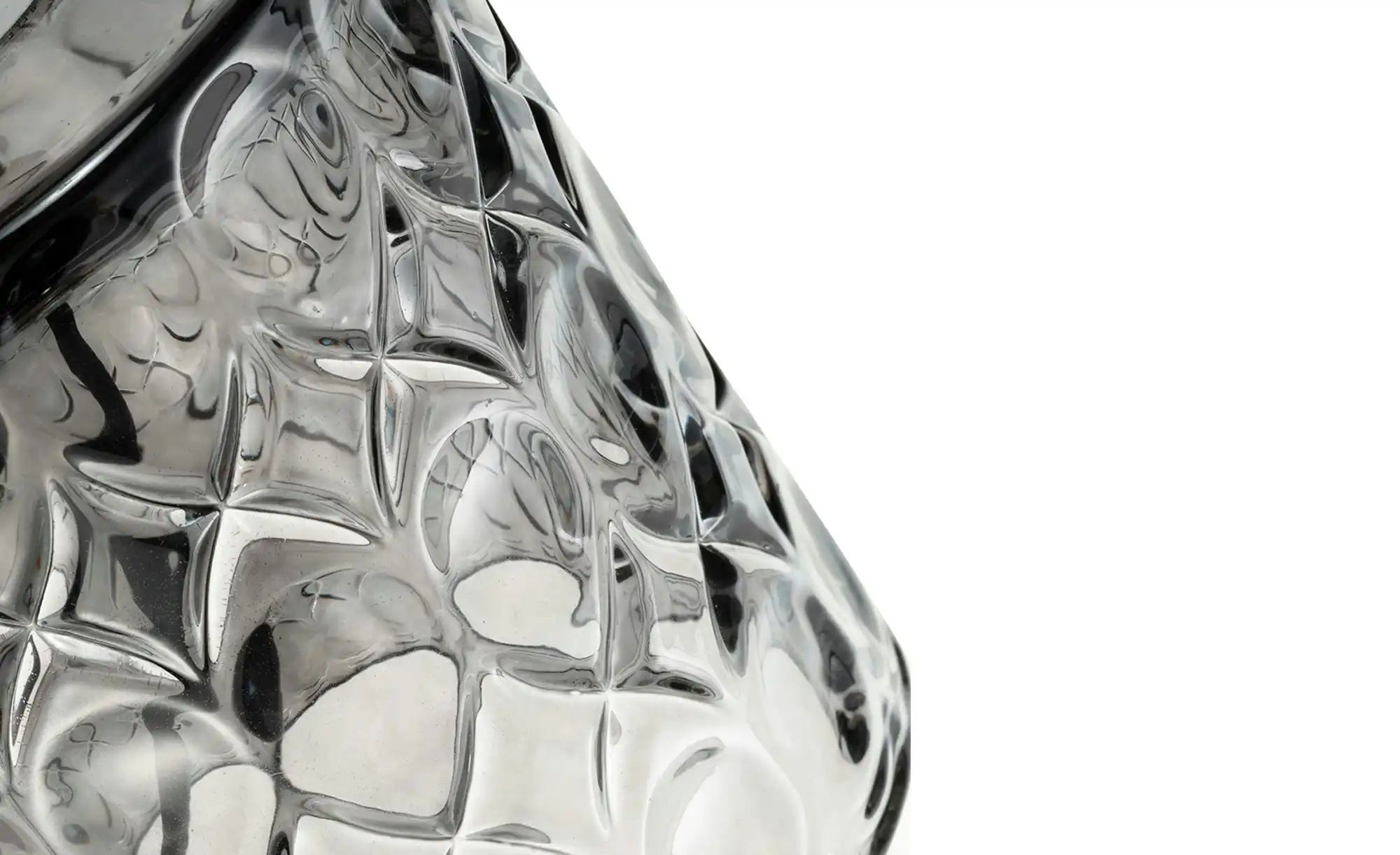 Tischleuchte, 1-flammig, Rauchglas und Stoff `klein`