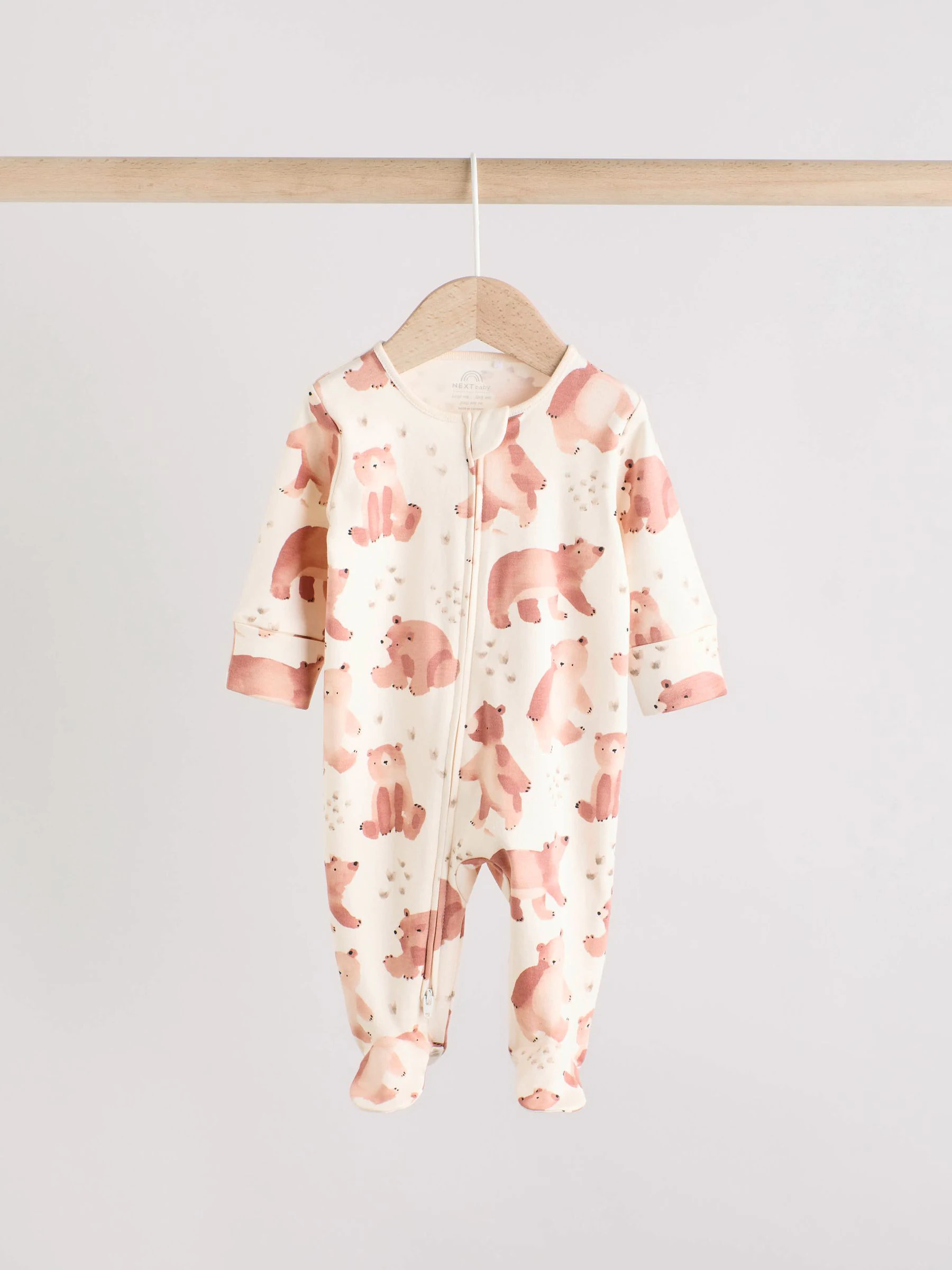 Bruin/oranje - Verpakking van 3 babypyjama's met tweewegrits (0-2jr)