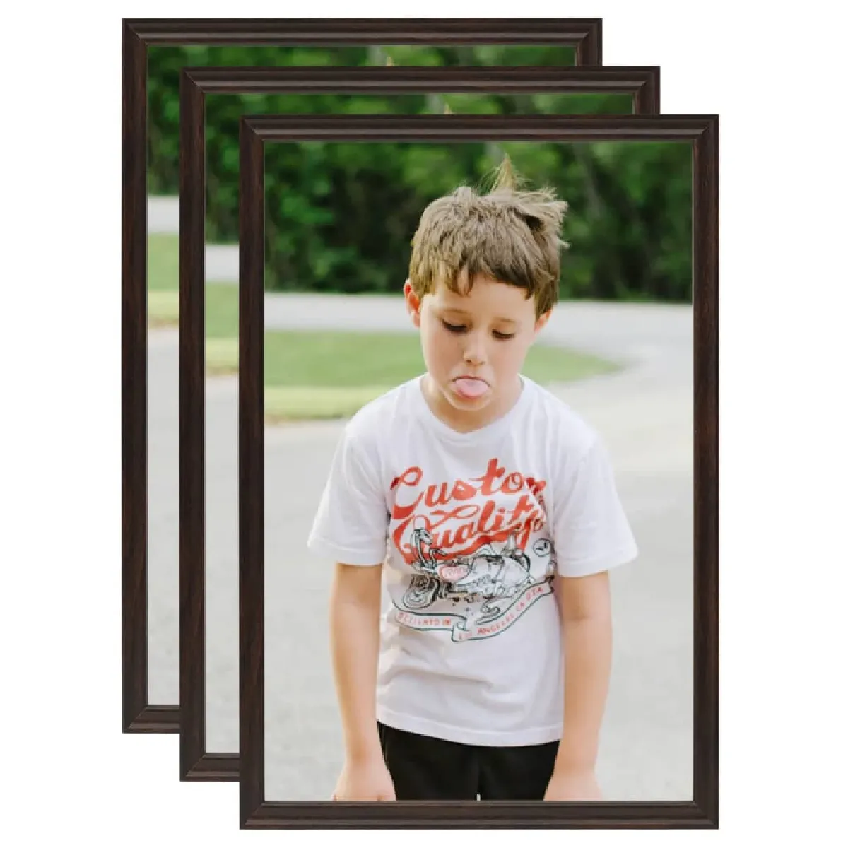 vidaXL Collage de cadres photo Noir 3 pcs