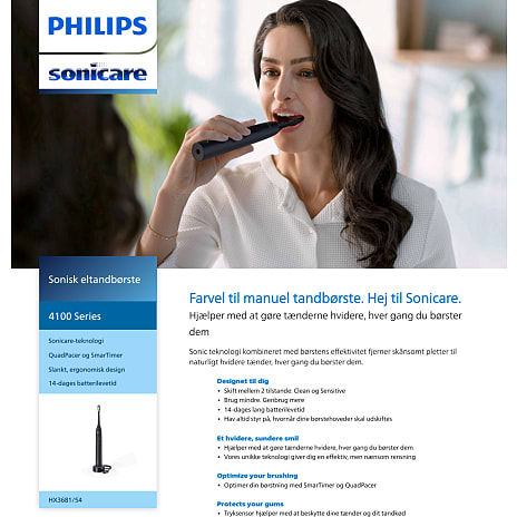 Philips Sonicare Series 4100 elektrisk tandbørste - sort