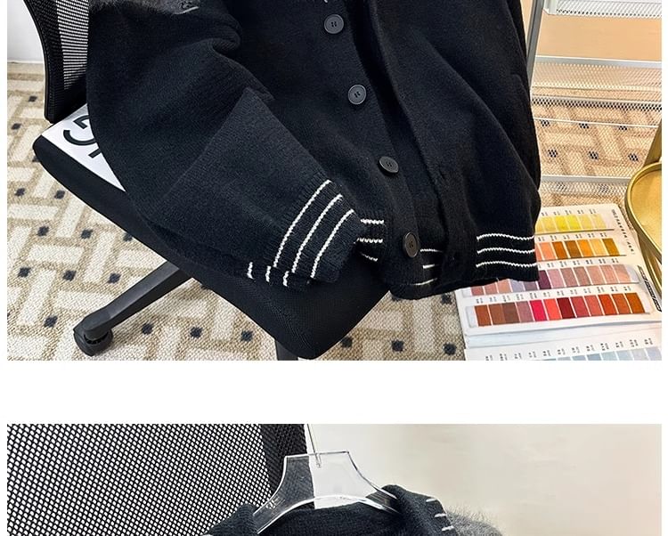 Diphon - Tweekleurige cardigan met kraag