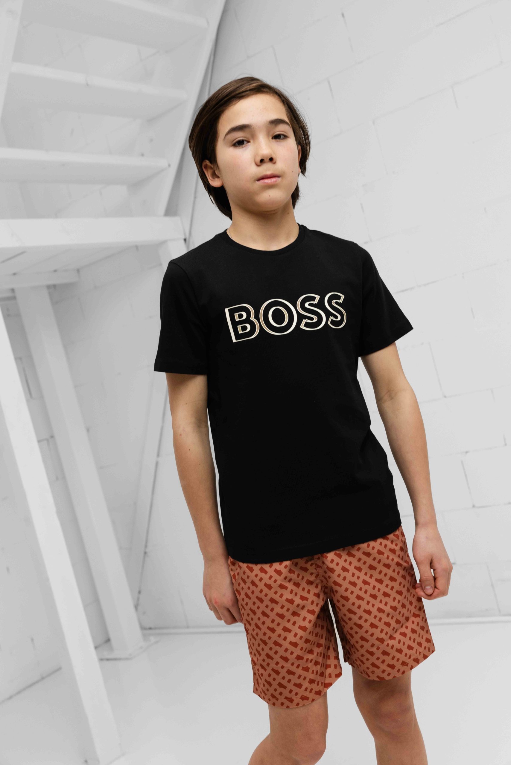 Hugo Boss 3D Logo T-Shirt Kids Zwart