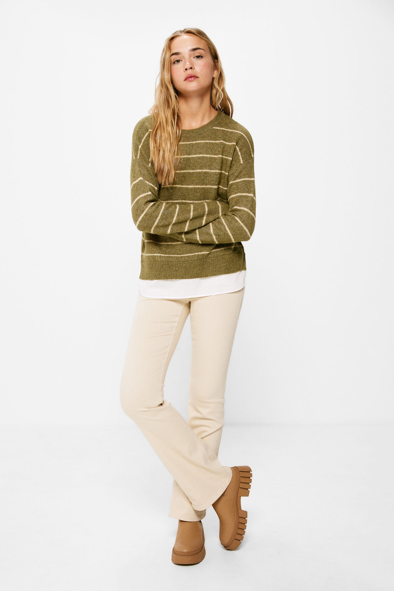 Jérsei bimaterial listrado Lurex
