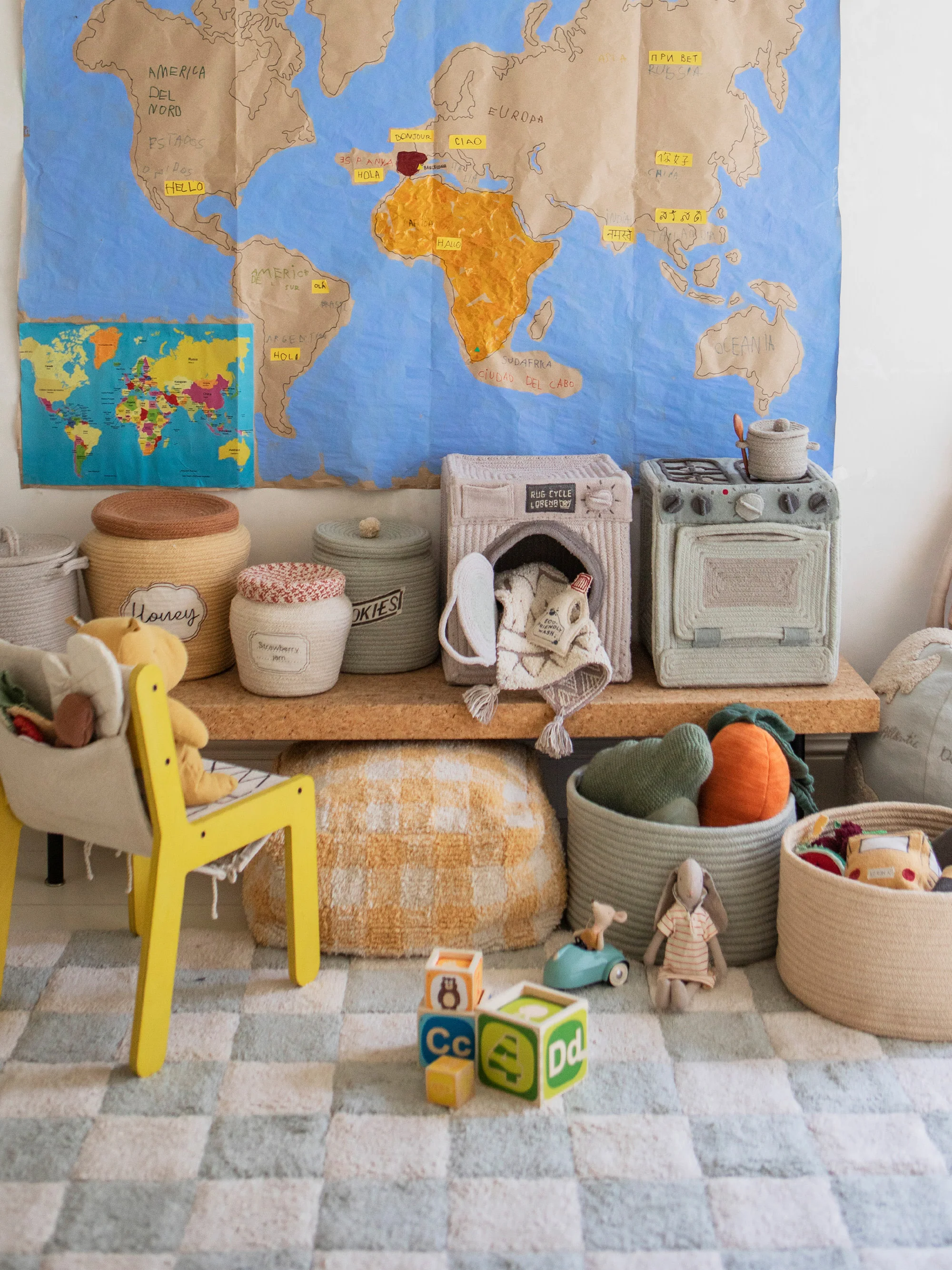 Wasbaar kindervloerkleed Kitchen Tiles, in verschillende formaten