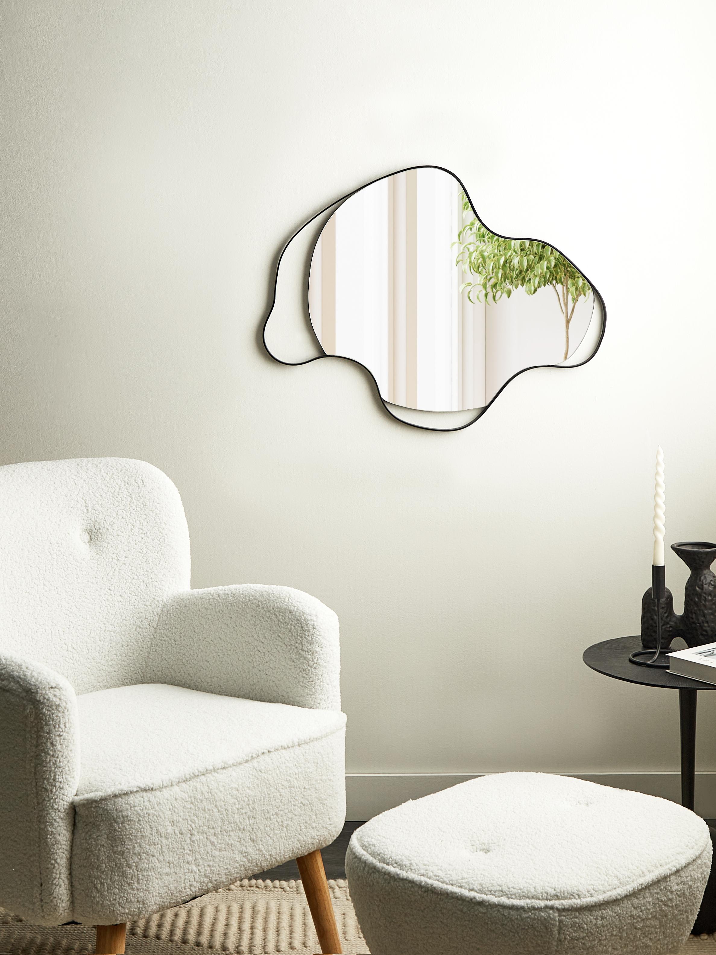 Wandspiegel MELUN 77 cm 59 cm Metaal Zwart