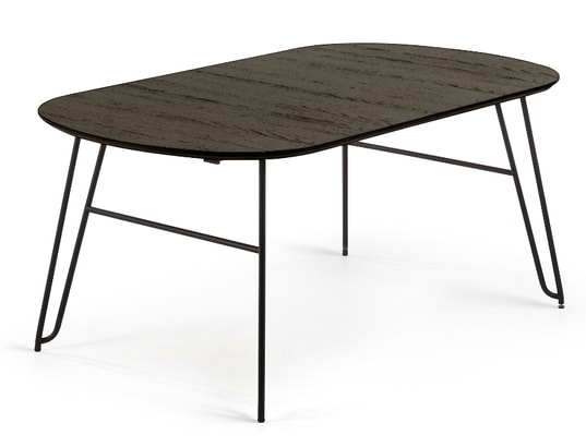 LF - Table de salle à manger Norfort ovale noire 170/320 x 100 cm