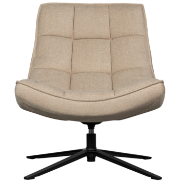 WOOOD fauteuil Maudi naturel beige polyester stof draaibaar