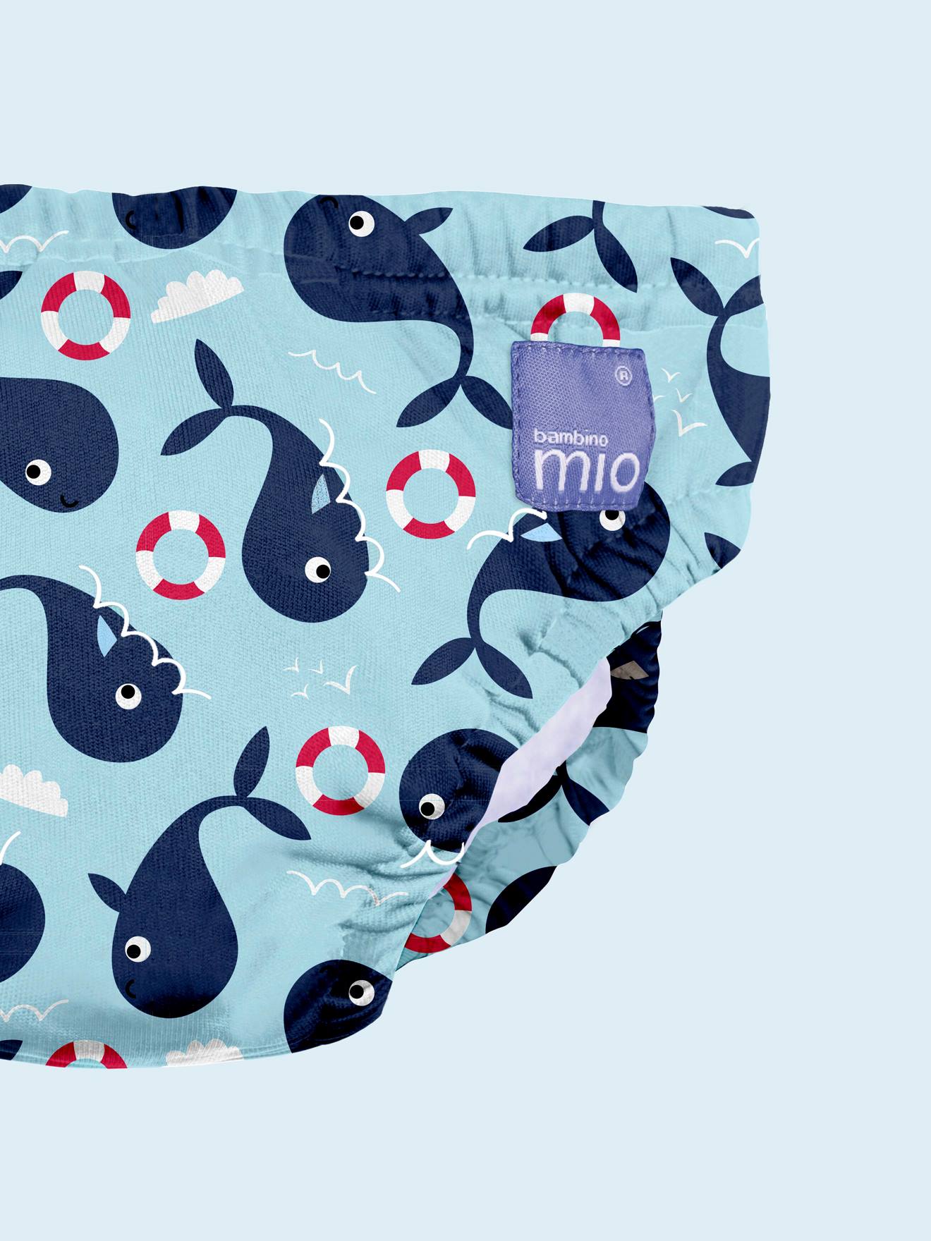 Fralda de natação lavável 1-2 anos (9-12 kg) BAMBINO MIO estampa azul claro