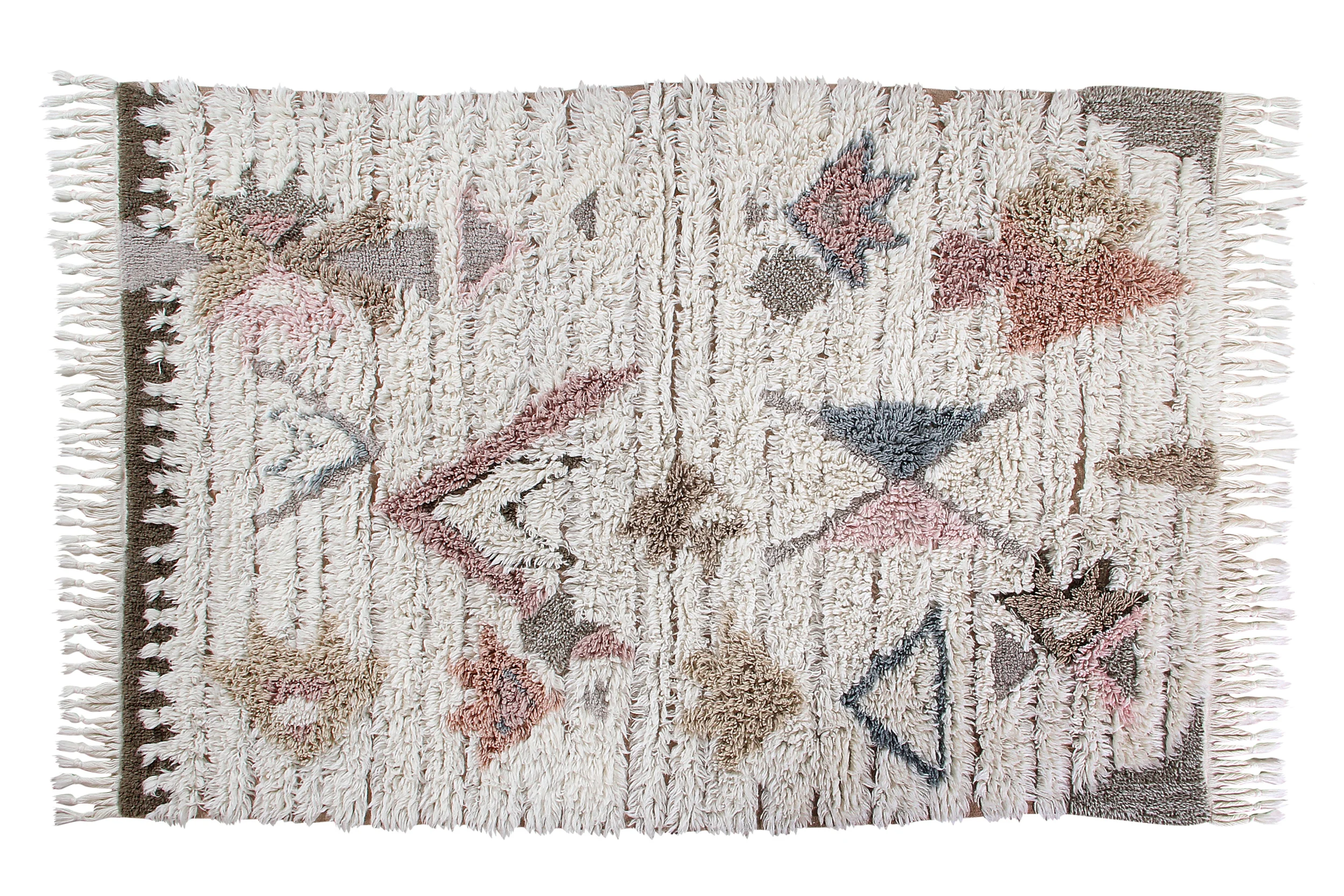 TUBA - Tapis rectangulaire en laine lavable | Beige