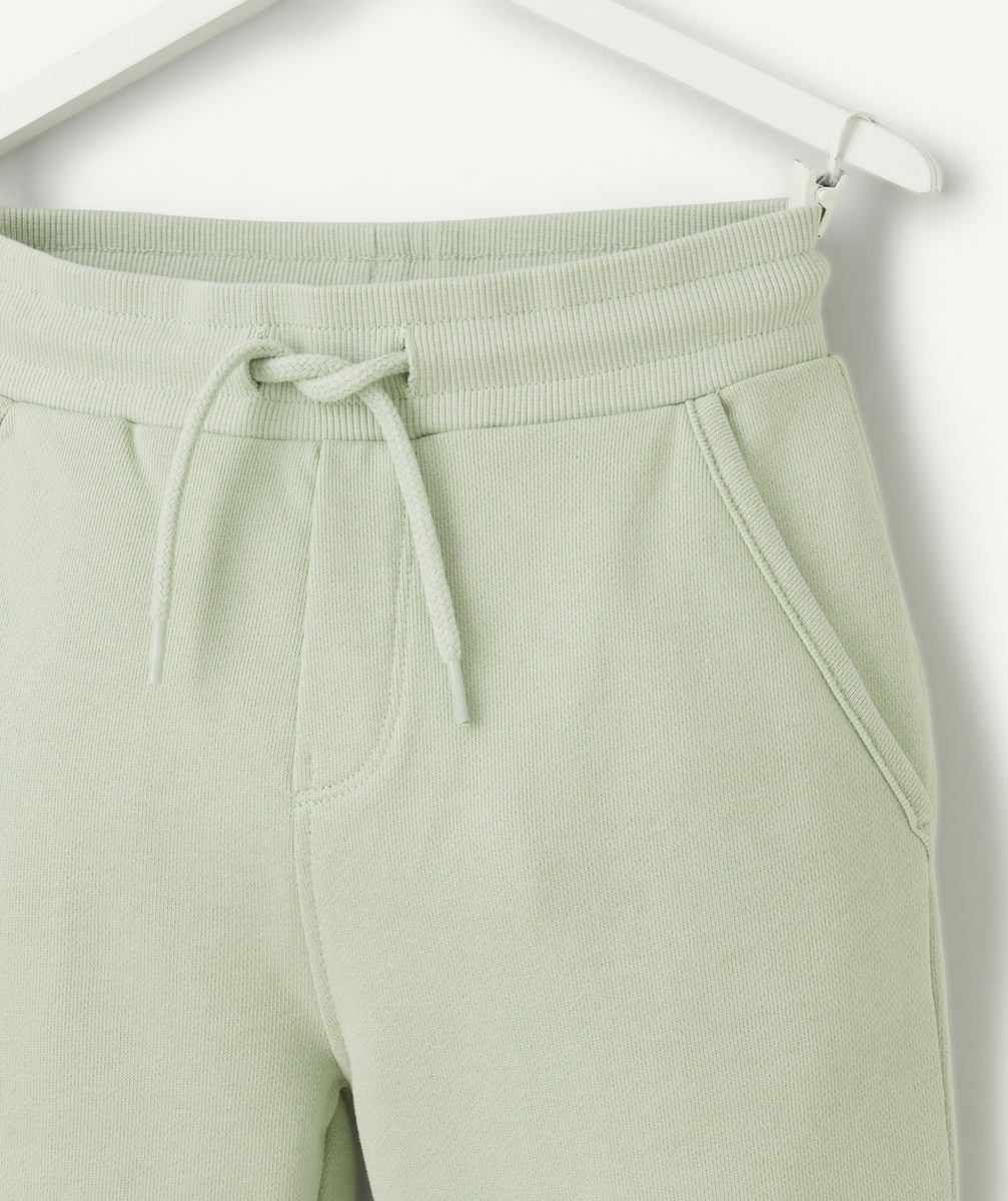 bermuda droit garçon en coton bio vert