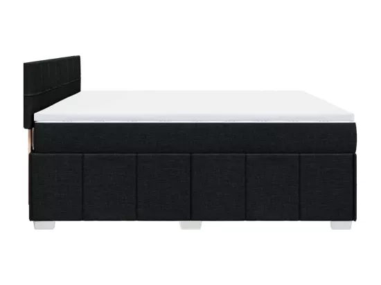 Sommier à lattes de lit avec matelas Noir 180x200 cm Tissu