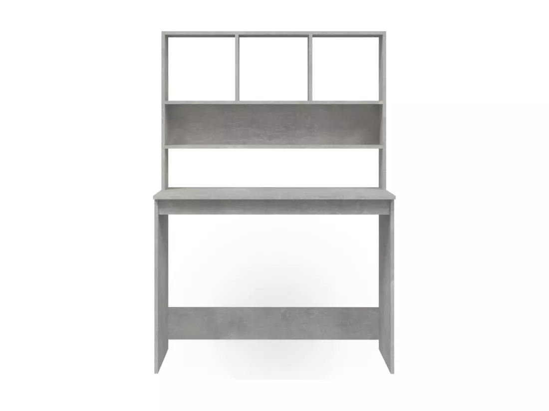 Bureau avec étagères Gris béton 102x45x148 cm Bois d'ingénierie