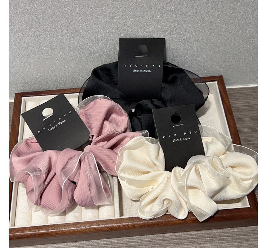 enthice - Scrunchie met mesh-afwerking
