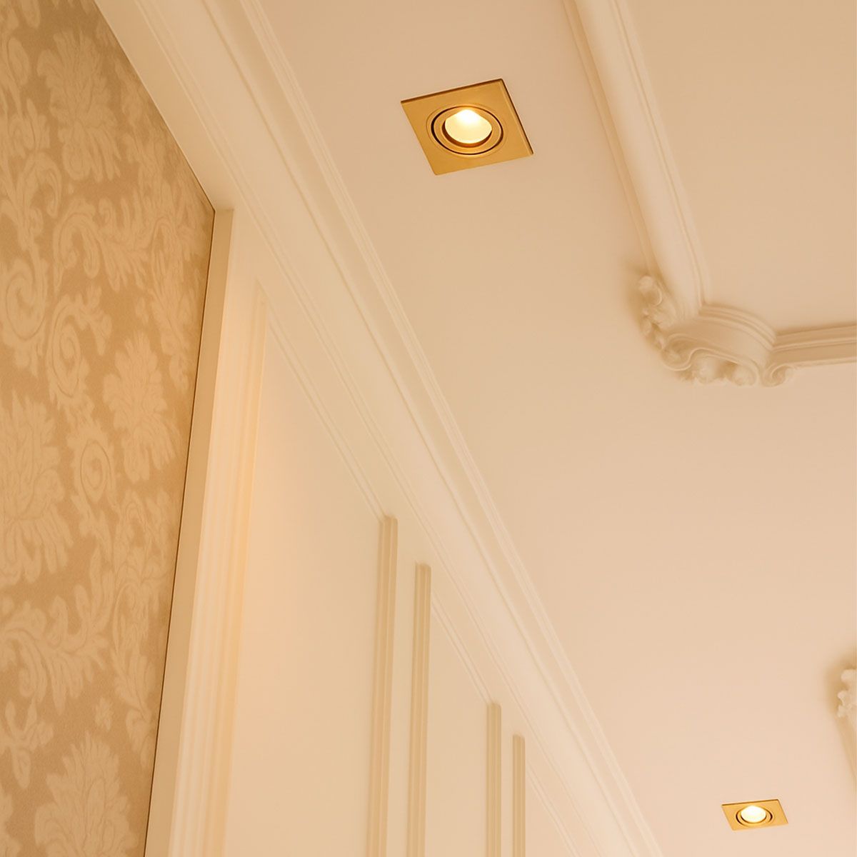 Moderne inbouwspot goud vierkant IP44 - Xena