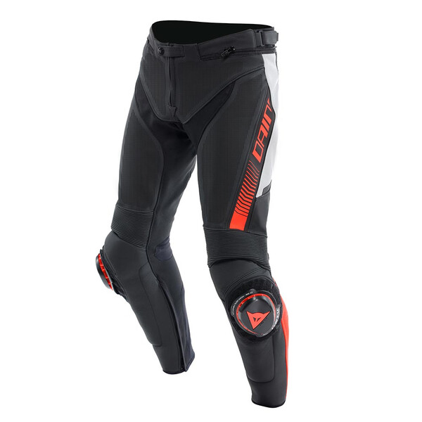 Dainese - Pantalon Super Speed perforé Noir / Blanc / Rouge fluo