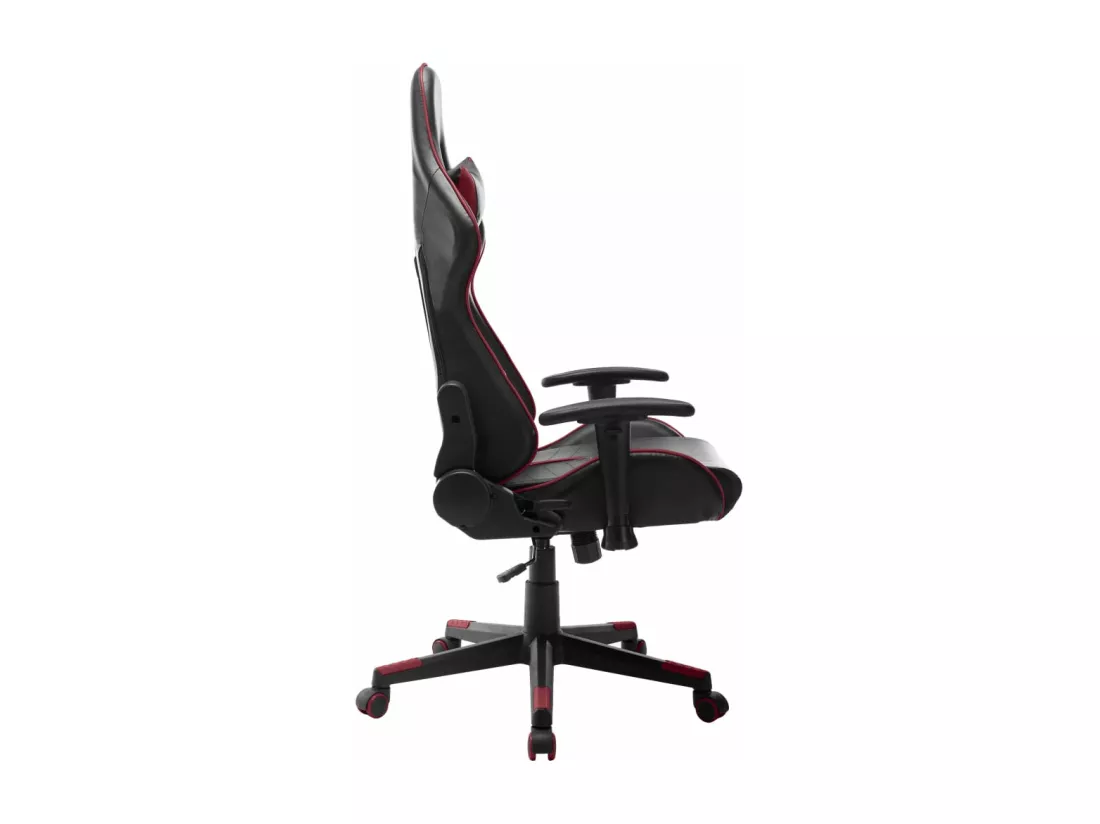 Chaise de jeu Noir et rouge bordeaux Cuir artificiel
