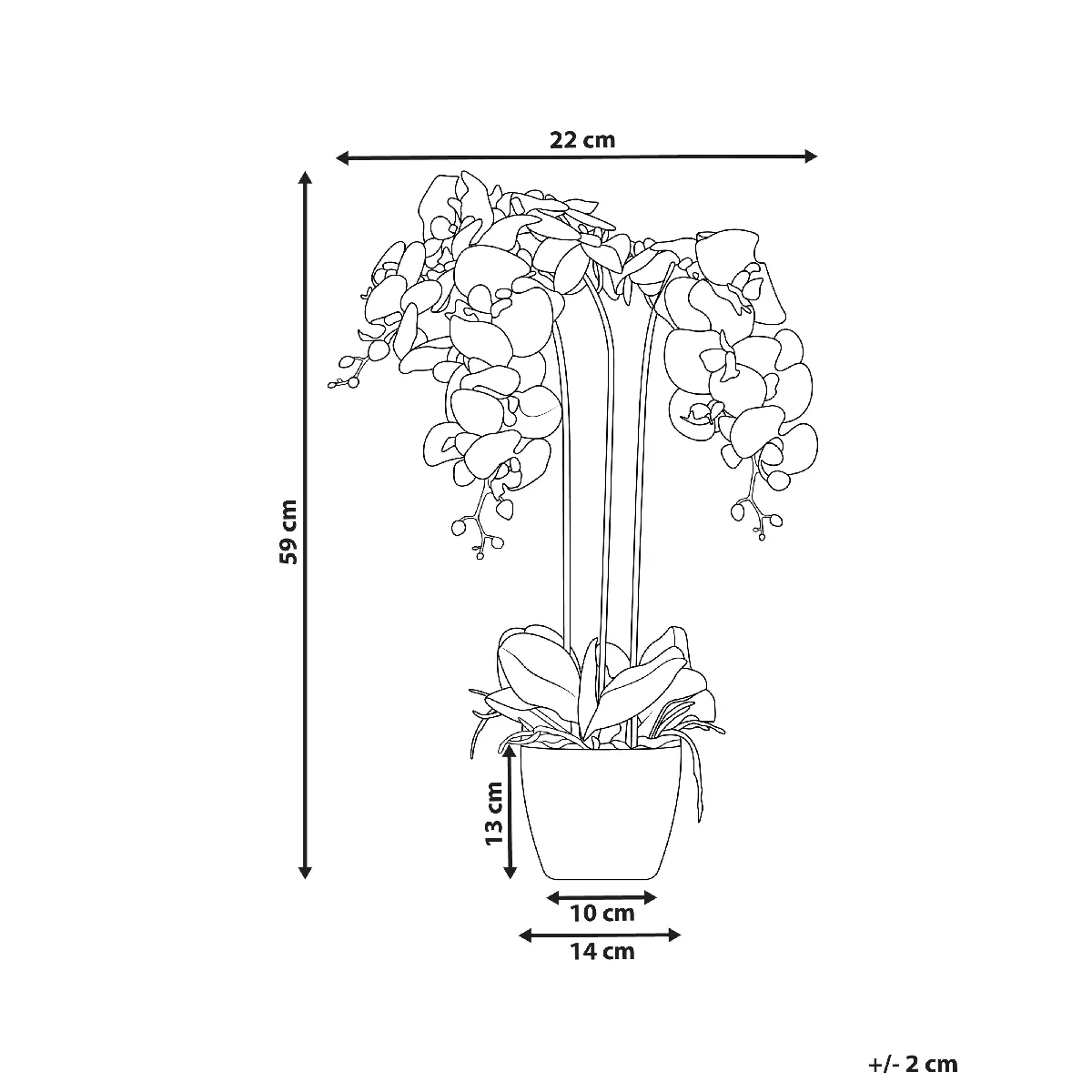 BELIANI ORCHID 59 cm Blanc