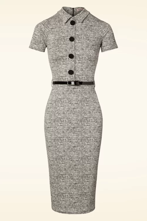 Vintage Chic for Topvintage Jackie penciljurk in grijs gemêleerd