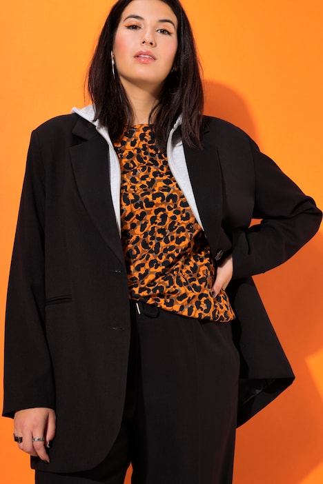 Blazer, oversized, Kapuze, Komplettfutter