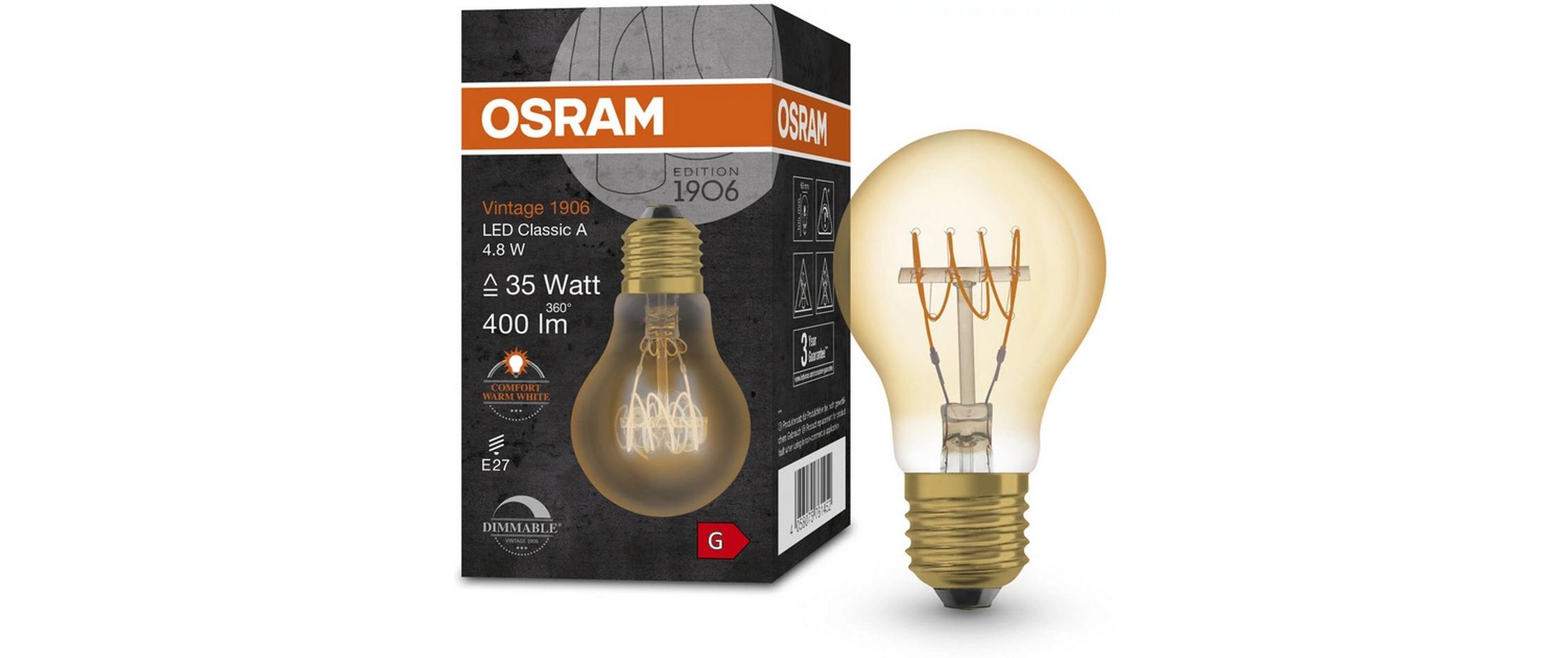 Lampe Vintage 1906 Classic A, 4.8W, E27, WarmweissDimmbare LED-Lampen, Vintage-Edition
