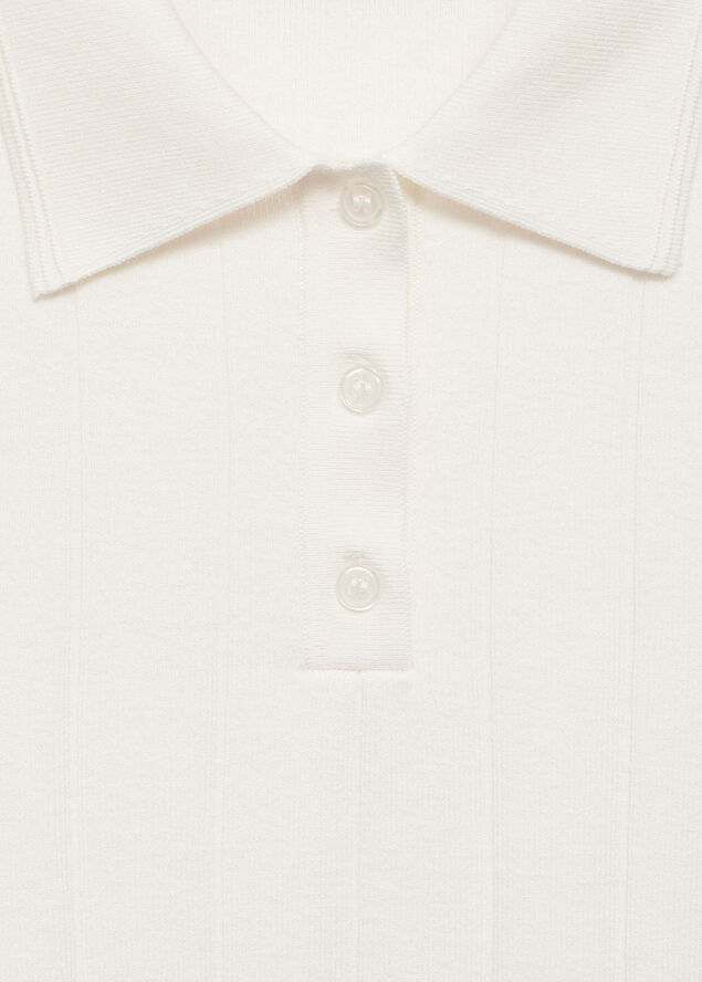MANGO Polo-neck t-shirt Light beige
