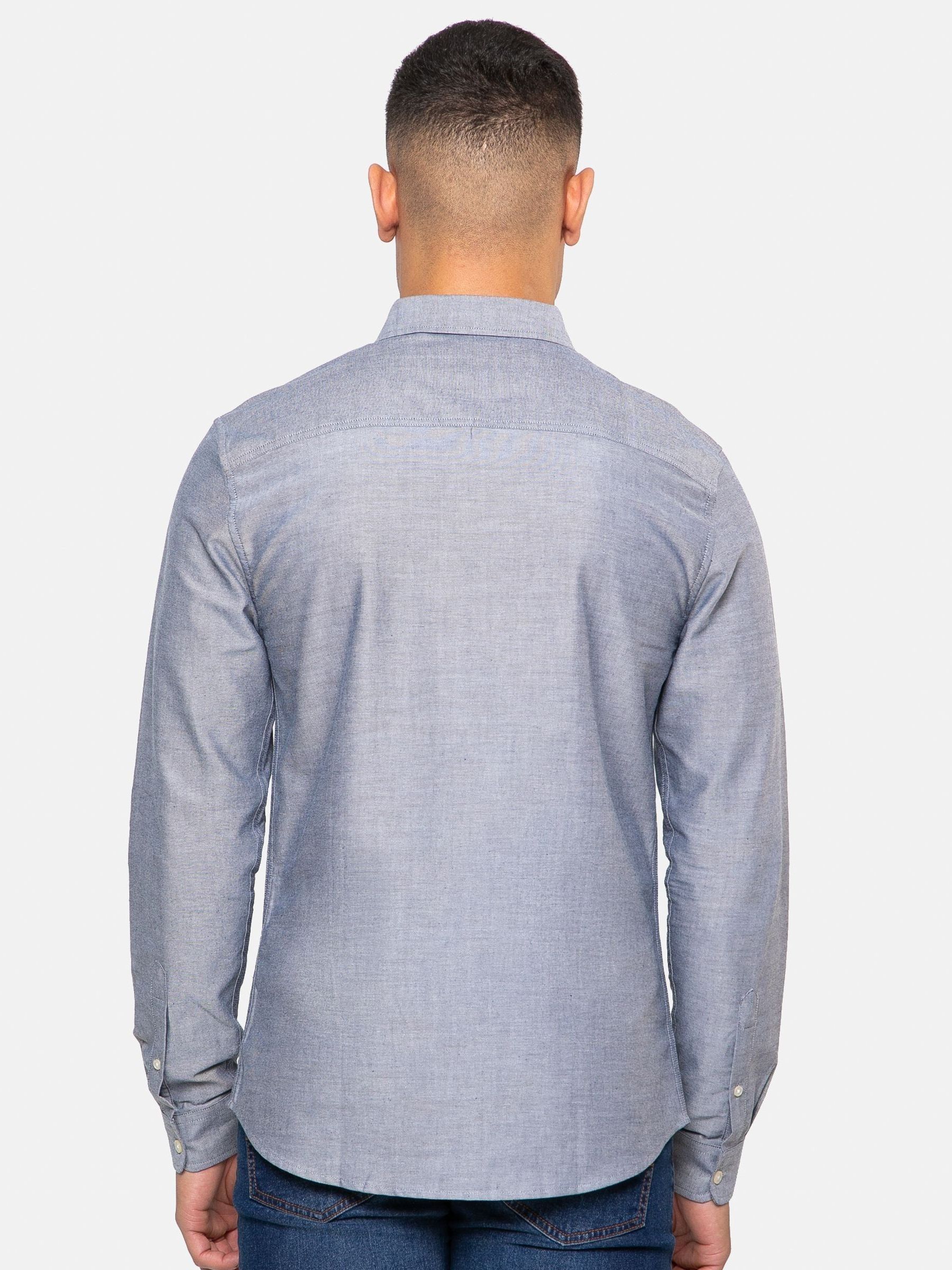 Lichtgrijs - Threadbare Oxford-overhemd met lange mouwen