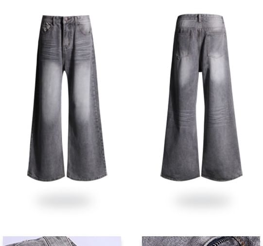 Bolgivy - High Rise Washed Wide Leg Jeans (diverse designs)