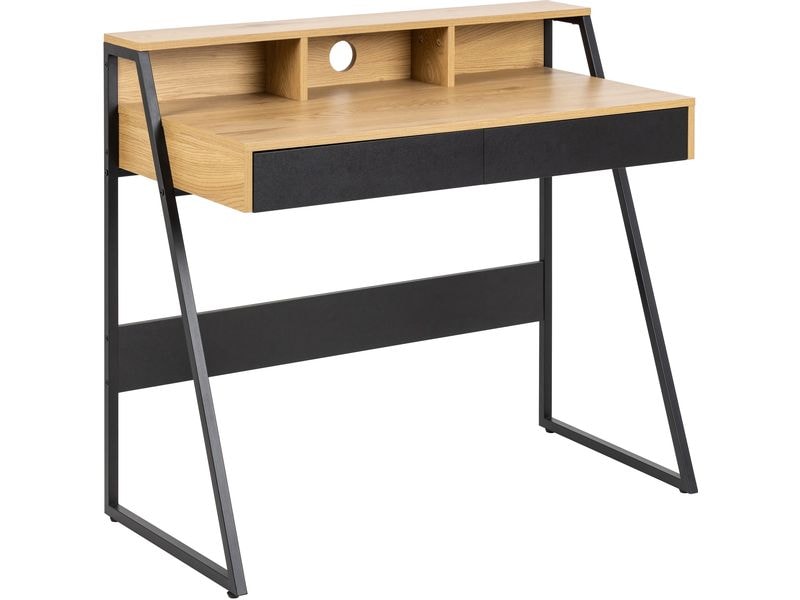AC Design Tisch Reece, Wildeiche / Schwarz Büroschreibtisch