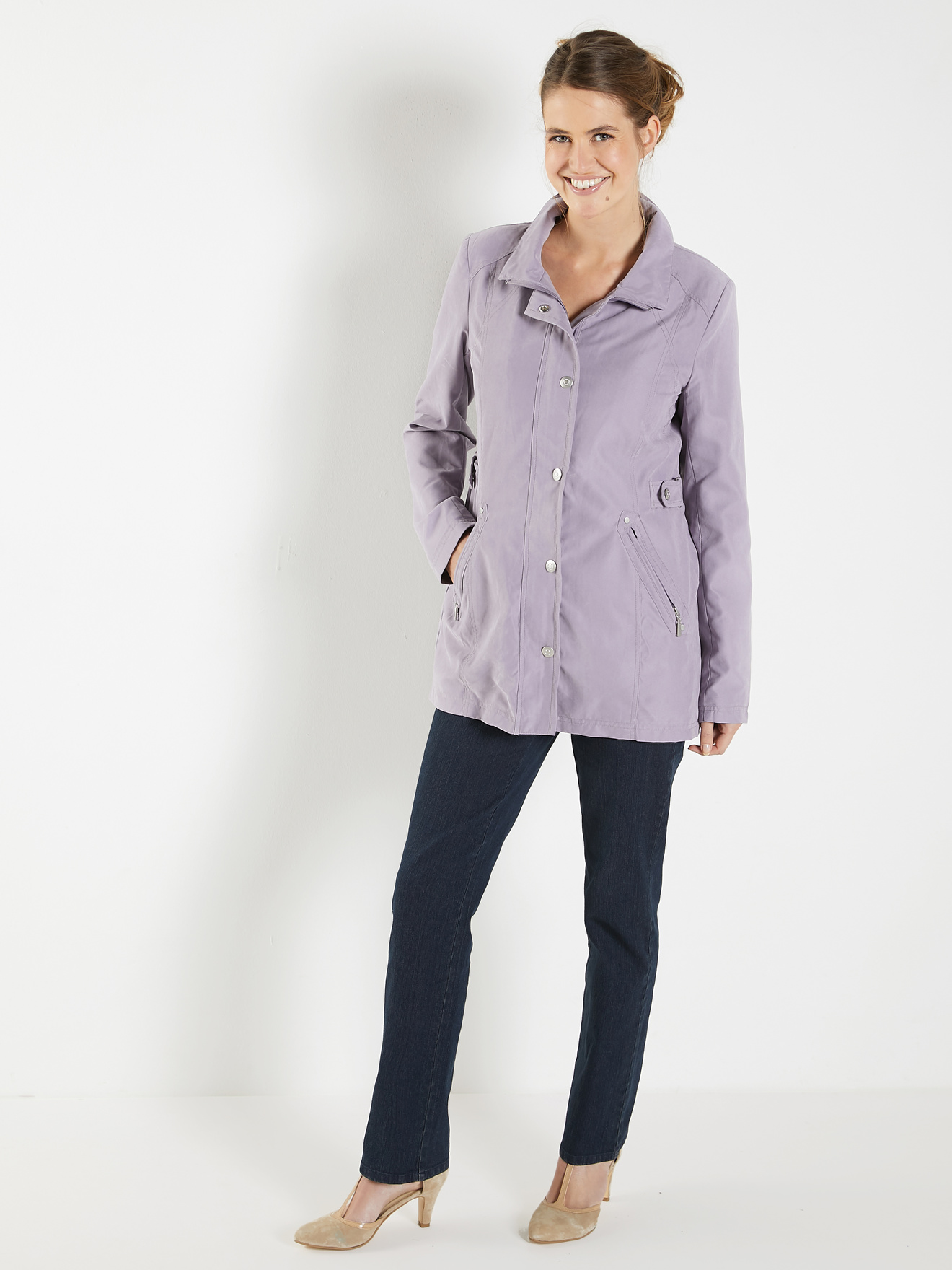 Parka déperlante toucher peau de pêche
