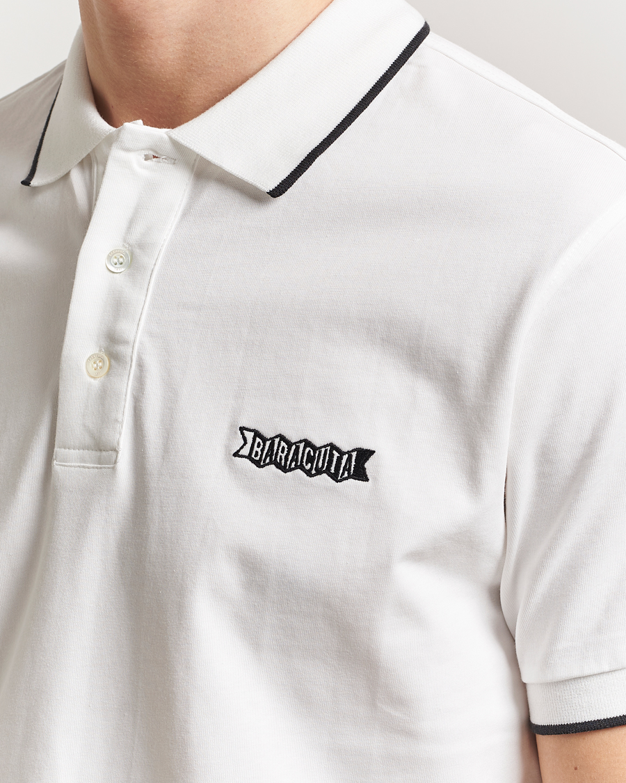 Baracuta Short Sleeve Cotton Jersey Polo Ivory