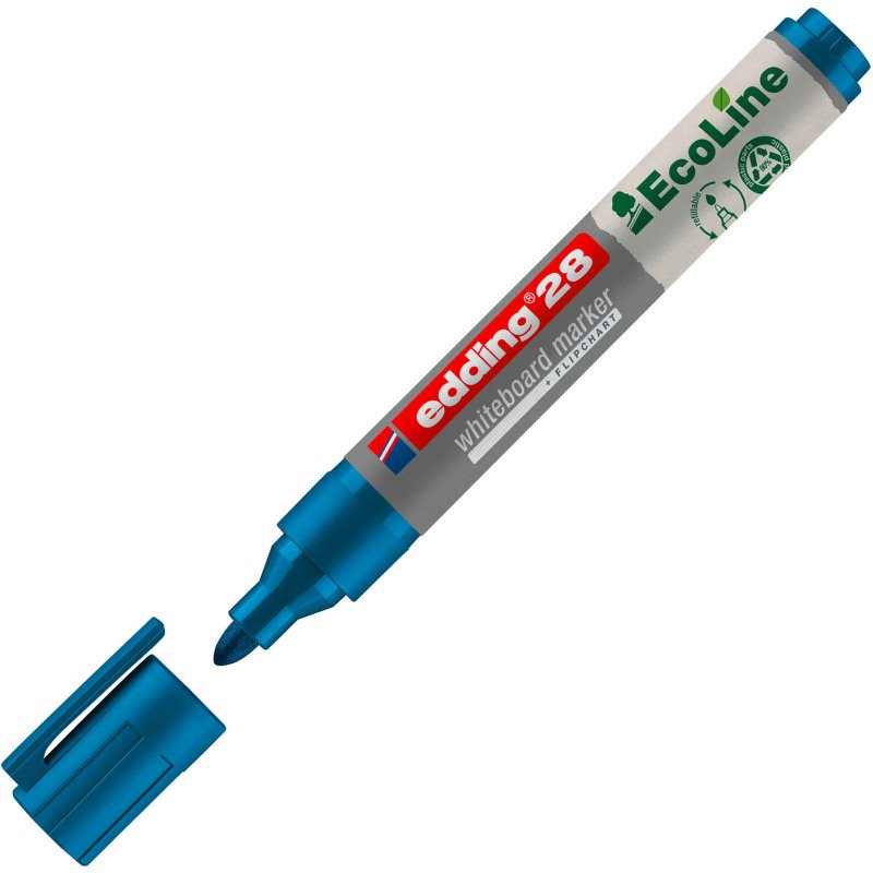 Marqueur effaçable rechargeable Ecoline Edding E28 pointe ogive 1,5 mm - Pochette de 4 couleurs assorties