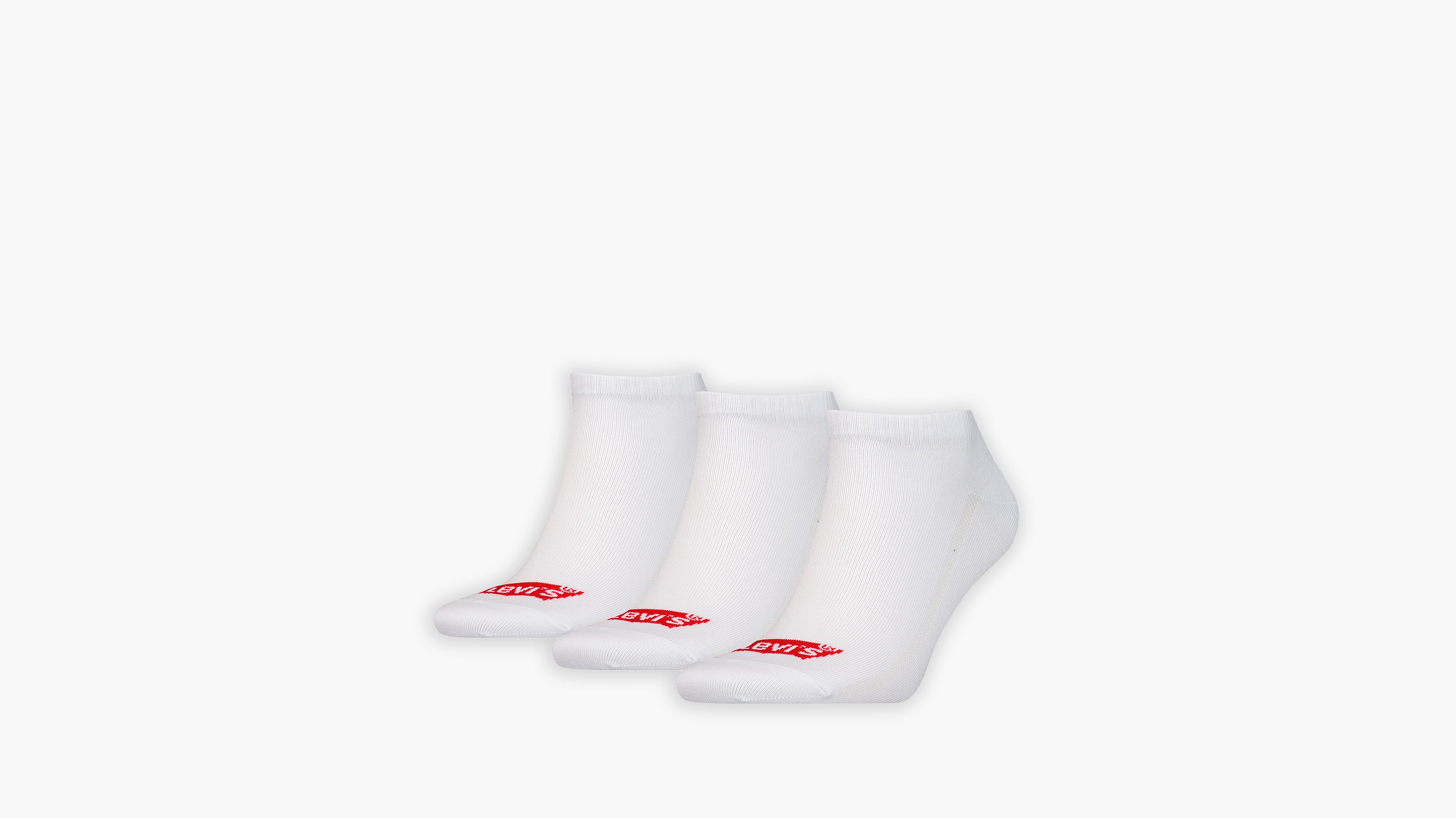Levi's® Chaussettes basses en coton recyclé logo Batwing - Lot de 3 - White - Blanc
