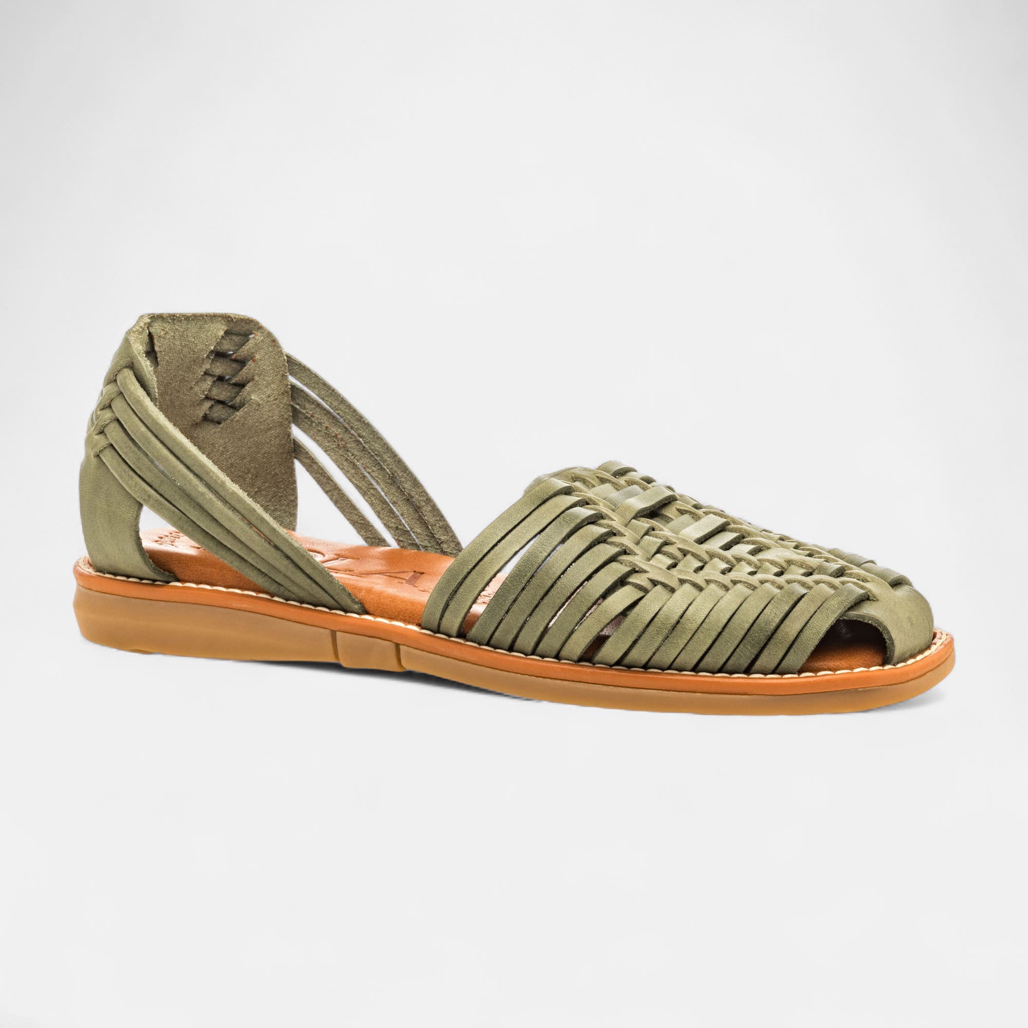 Nu-pieds Femme en cuir vert