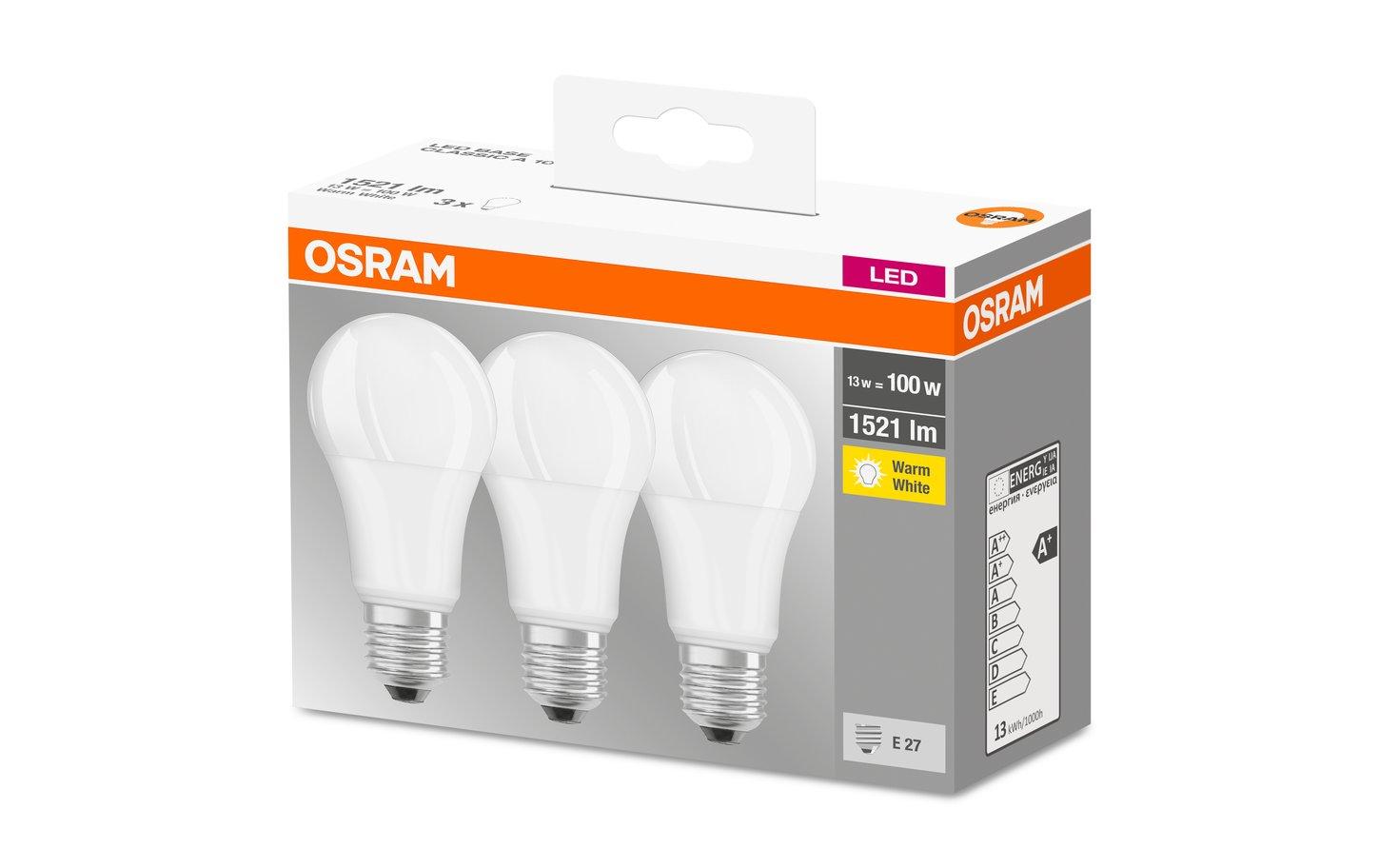 Lampe Base Retro, 13W, E27 Warmweiss​, 3er BoxLED-Leuchtmittel