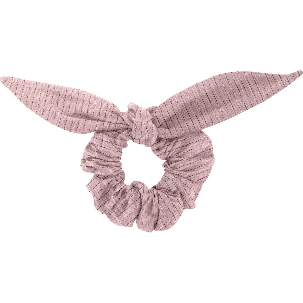 Chouchou Nœud Gaze Lurex Rose