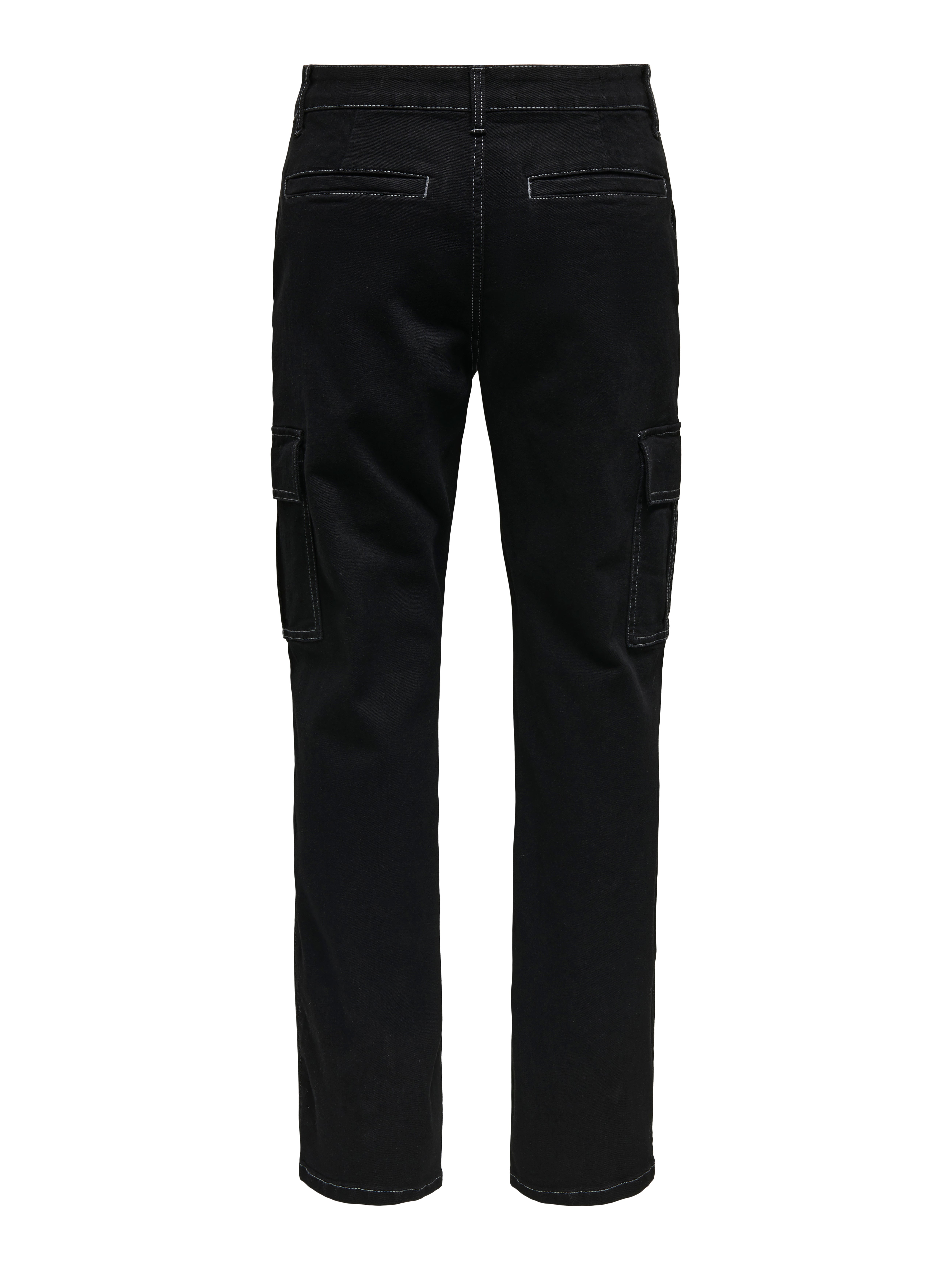 ONSEDGE Mittlere Taille Gerade geschnitten Jeans Black Denim