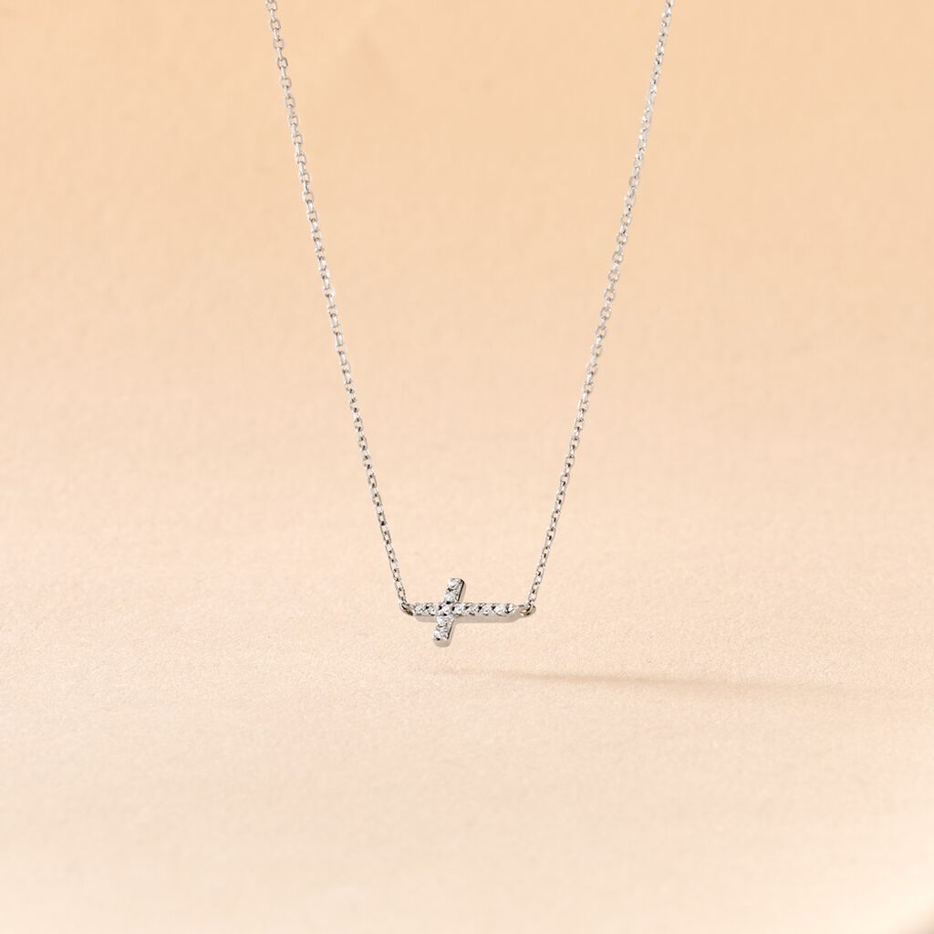 Collier Like A Virgin Or Blanc Oxyde De Zirconium
