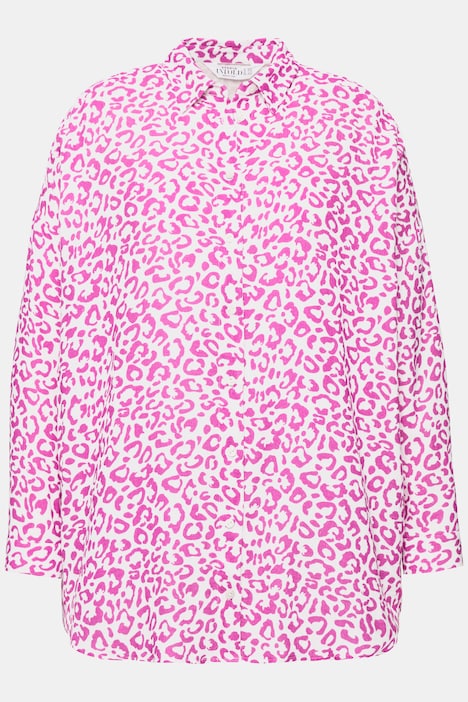 Bluse, oversized, Musselin, Color-Leo