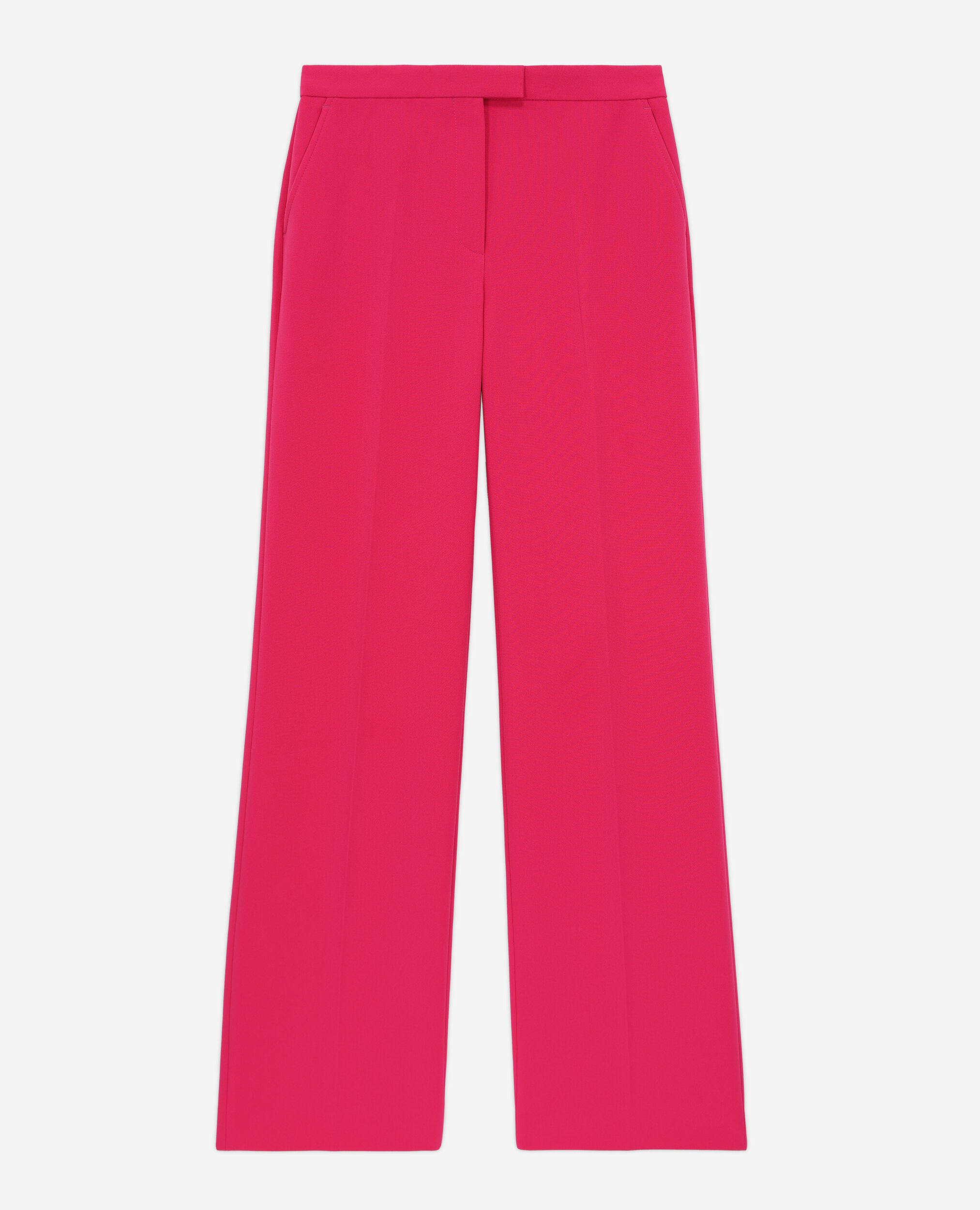 Pantalon tailleur rose en crêpe