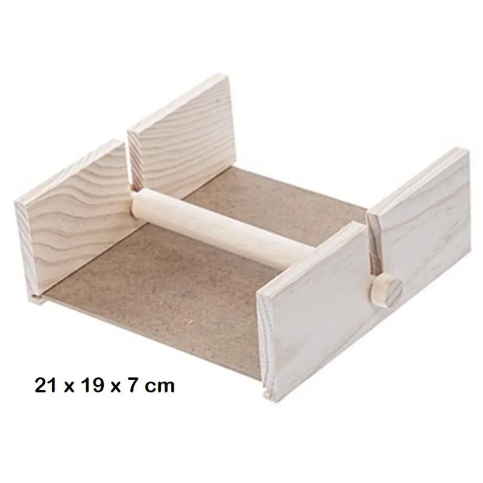 CM Servettenhouder - hout - naturel - 21 x 19 x 7 cm
