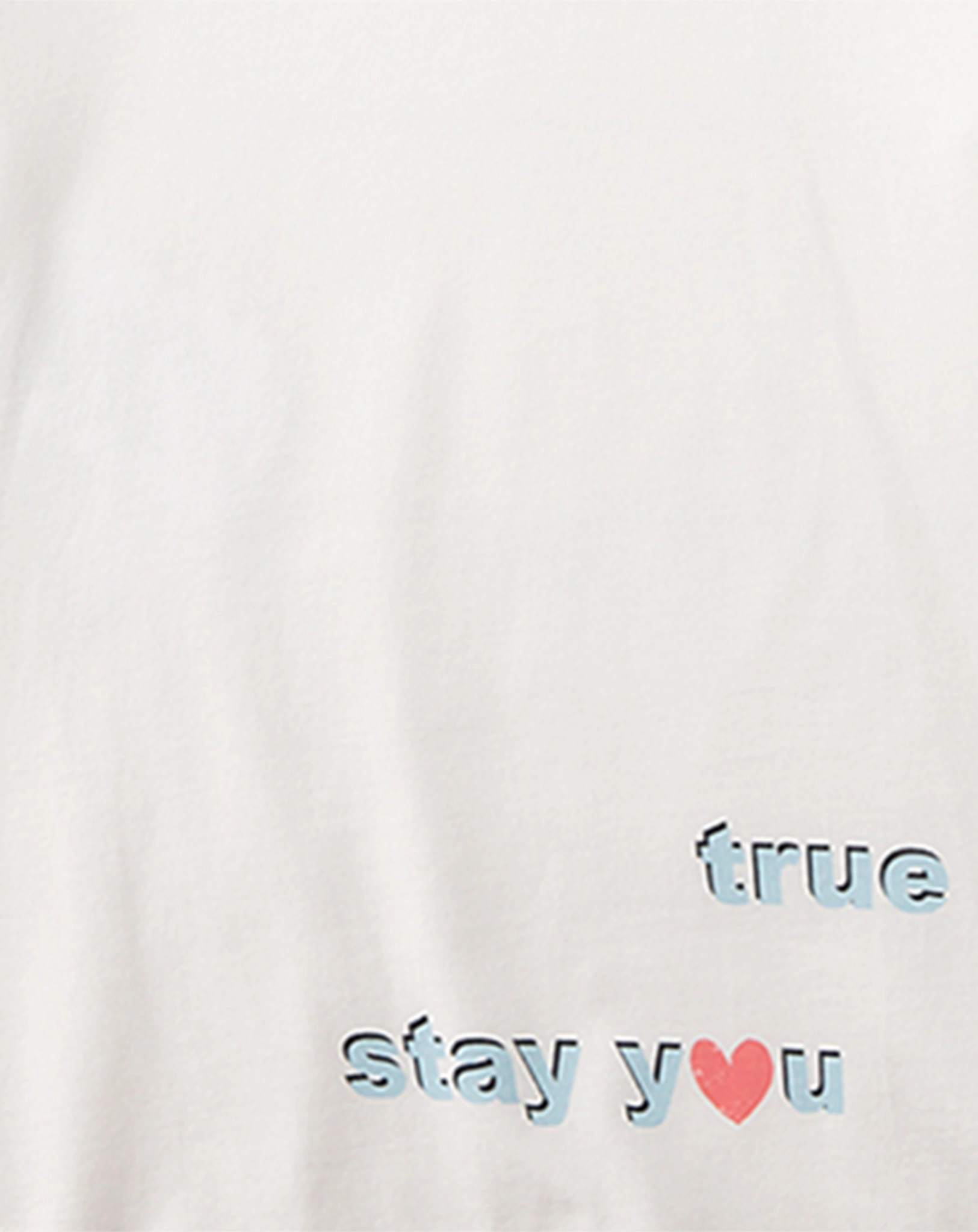 Schlafanzug STAY TRUE lang in white pebble