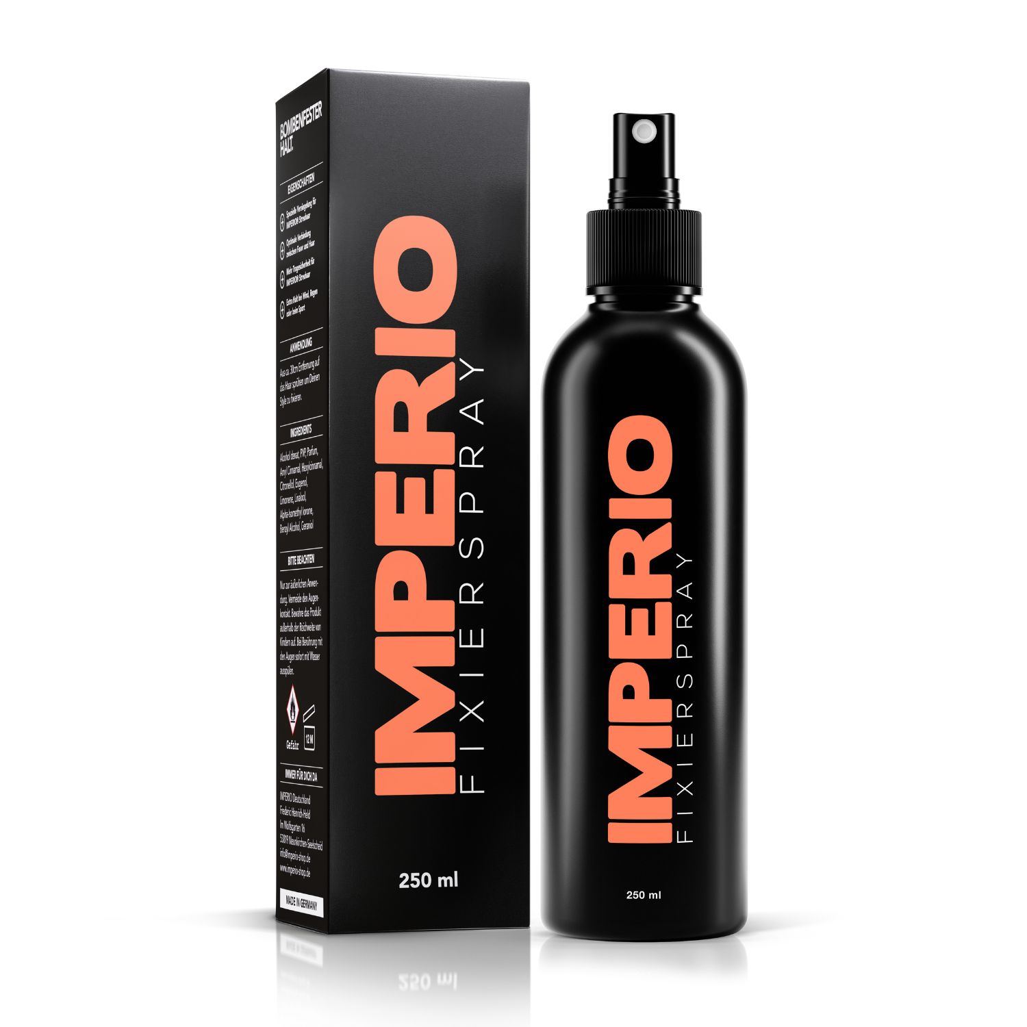 IMPERIO® Fixierspray zur Versiegelung von Strauhaar & Ansatzpuder