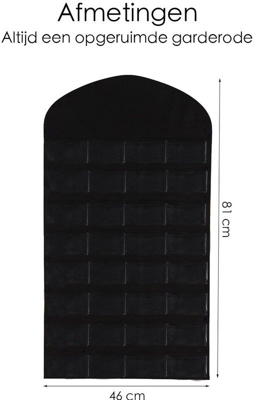 Sieraden Organizer - Zwart - Dubbelzijdig - 32 Transparante Vakjes