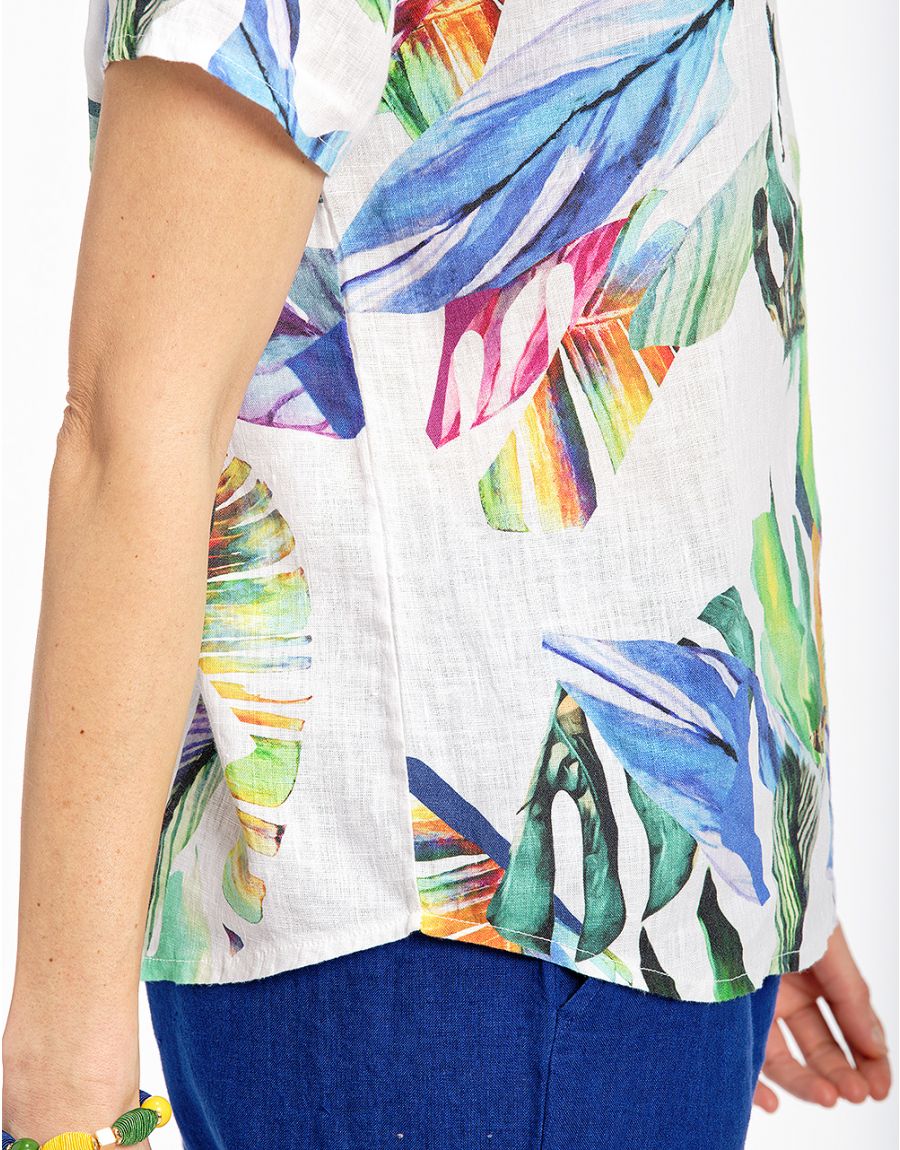 Blouse 100% lin imprimée